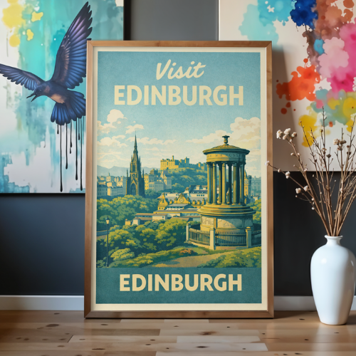 Vintage Edinburgh Travel Poster - Printable