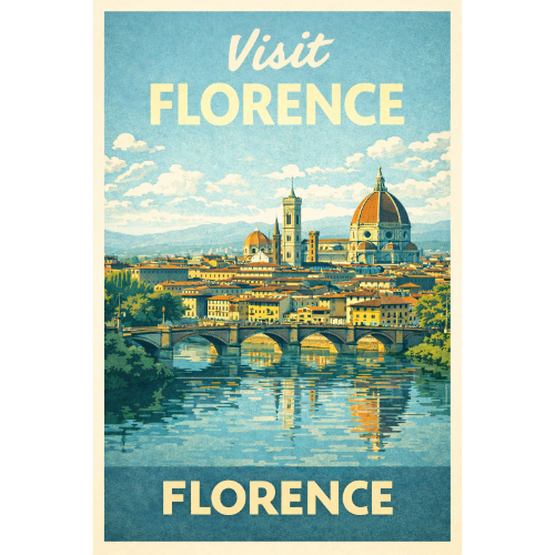 Vintage Florence Travel Poster - Printable