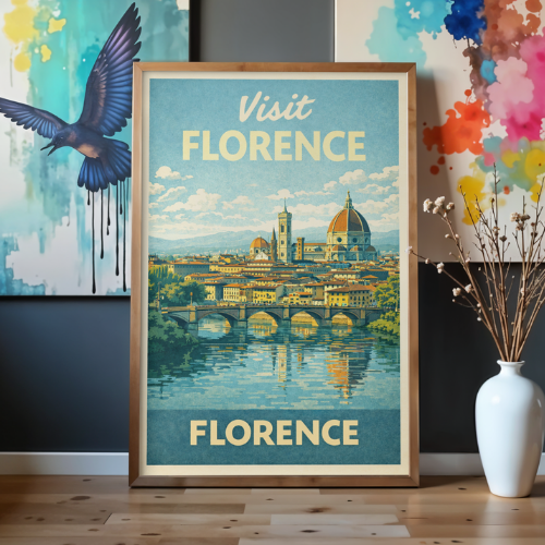 Vintage Florence Travel Poster - Printable
